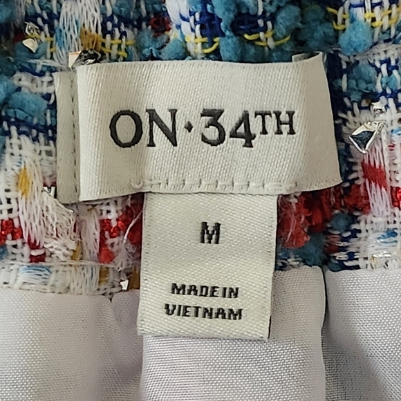 NWT Multicolor Tweed Mini Skirt with Metallic Threads ON 34th Size Medium - Picture 3 of 10